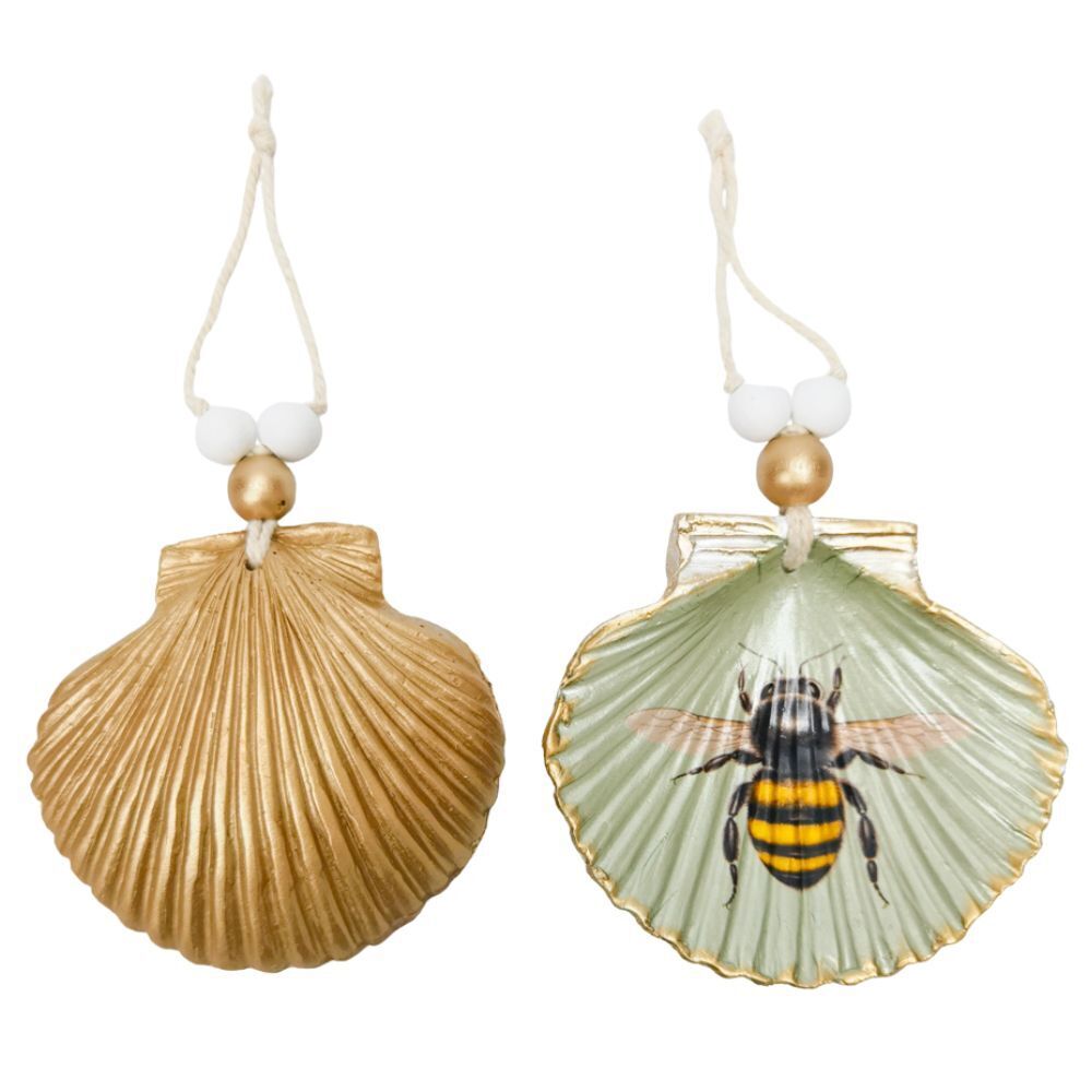 Urban Bee Shell Hanging Ornament Home Room Decorative Display Sage 19cm (2 Pack) — image 2