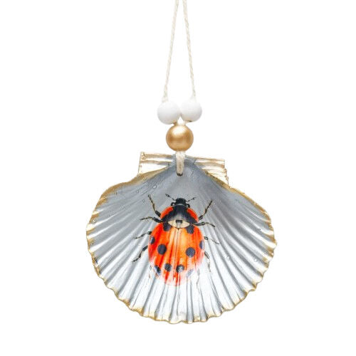 Urban Ladybug Shell Hanging Ornament Home/Room Decorative Display Blue 19cm