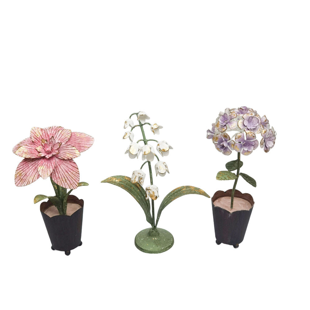 Urban 23x13cm Pink Metal Lily Decorative Indoor Floral Stand — image 2
