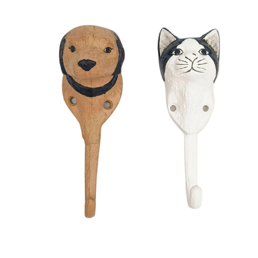 Urban Metal Dog Decorative Hanging Wall Hook 14x8cm Beige/Brown (2 Pack) — image 3