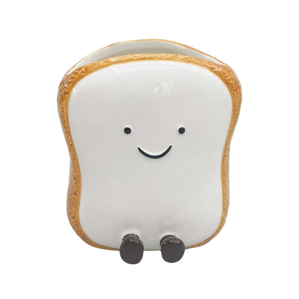 Urban 13x12cm White Ceramic Teddy Toast Friends Vessel Decorative Storage Vase