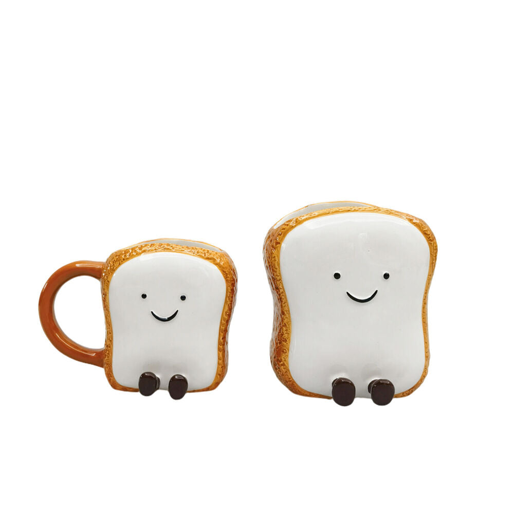Urban 13x12cm White Ceramic Teddy Toast Friends Vessel Decorative Storage Vase — image 2