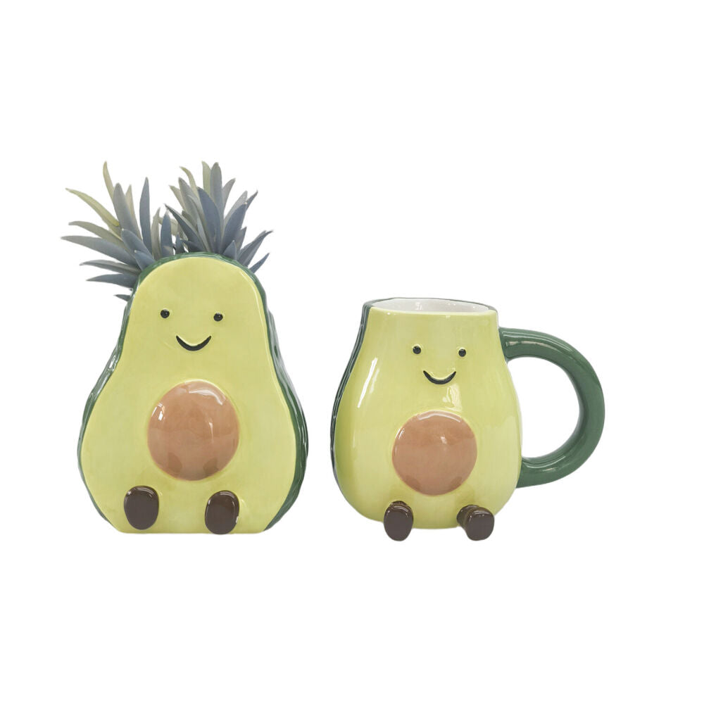 Urban 12x10cm Green Ceramic Aimee Avocado Friends Vessel Decorative Storage Vase — image 2