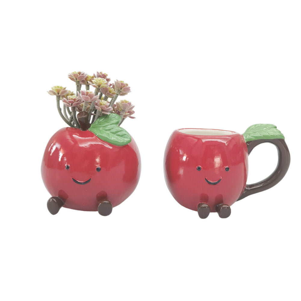 Urban Ceramic Annie Apple Friends Vessel Decorative Storage Vase 10x11cm Red (2 Pack) — image 3