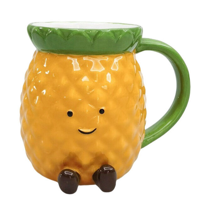 Urban 10cm Yellow Ceramic Penny Pineapple Friends 3D Coffee Drinking Mug