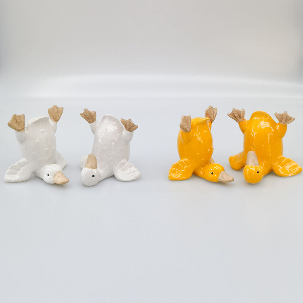 Urban 10cm White Ceramic Quirky Ducks Decorative Ornament Assorted — image 2
