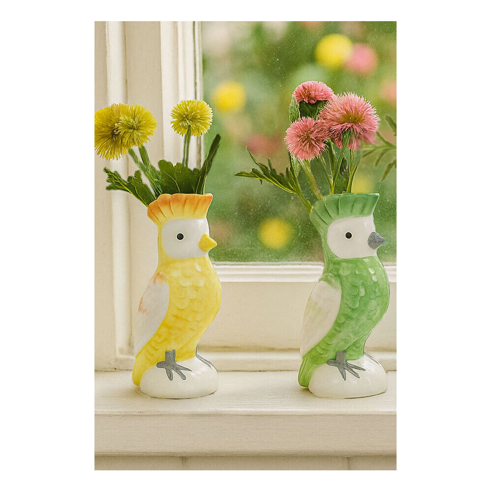 Urban 13x7cm Ceramic Perdy Parrot Bud Home Decor Flower Vase — image 2