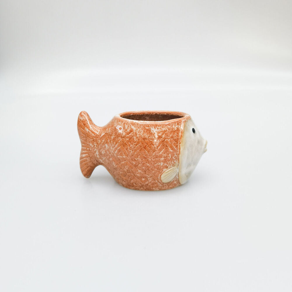 Urban 7x13cm Orange Ceramic Reef Fish Outdoor Garden Planter Pot — image 3