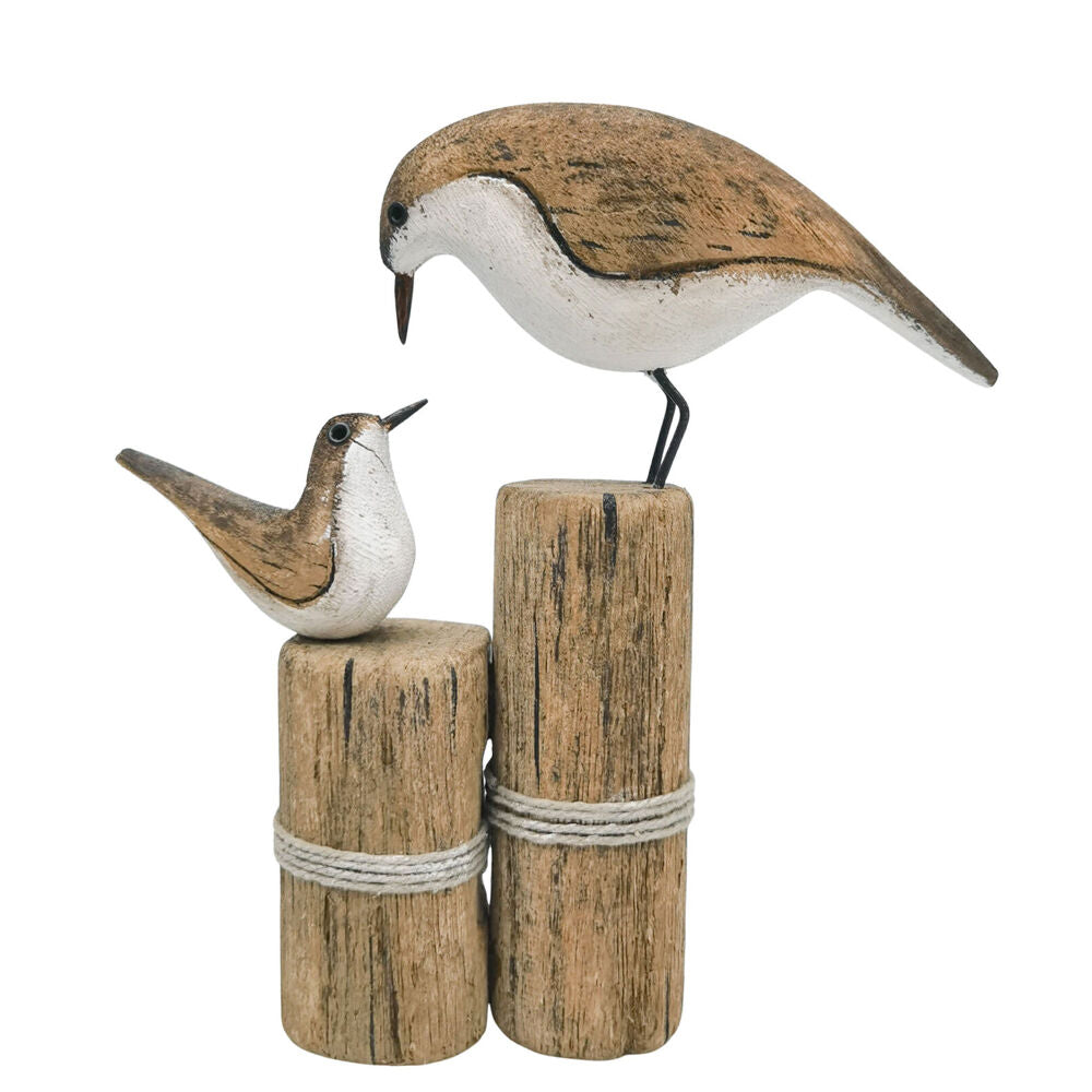 Urban 18x17cm Natural Wooden Drift Seabirds Decorative Ornament
