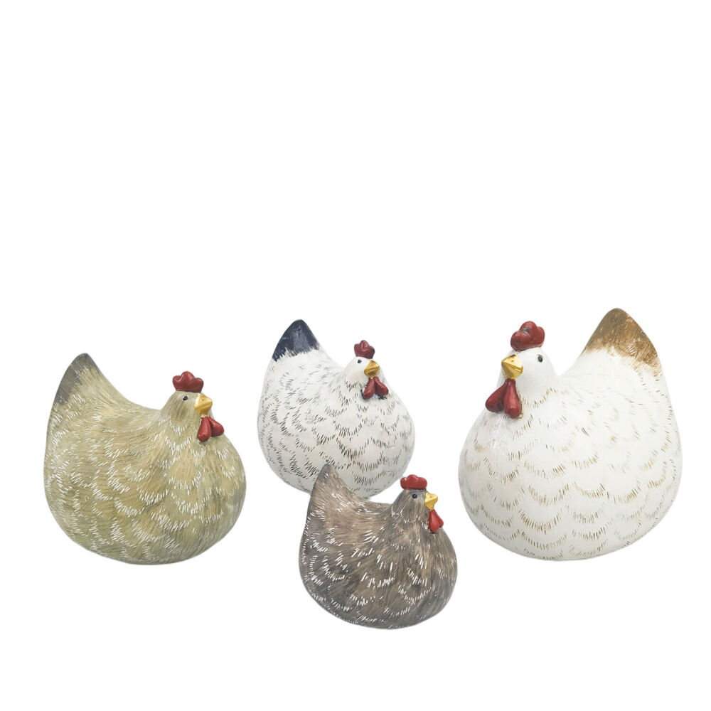 Urban 12x13cm White/Black Chicken Resin Decorative Ornament Medium — image 3