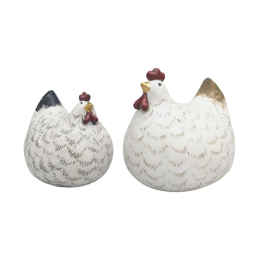 Urban 16x13cm White/Black Chicken Resin Decorative Ornament Large — image 2