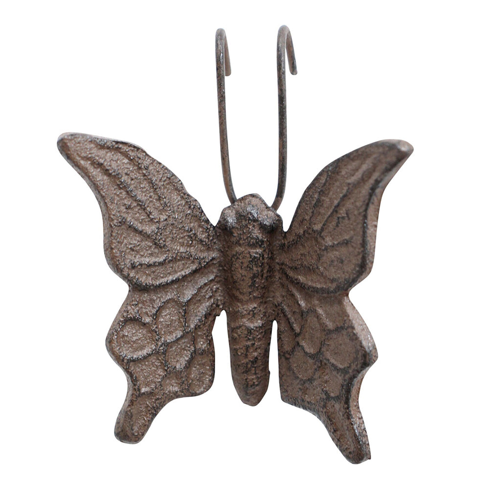 LVD Rustic Cast Iron 9.5cm Pot Hanger Butterfly Ornament Figure Sculpture Decor BRN