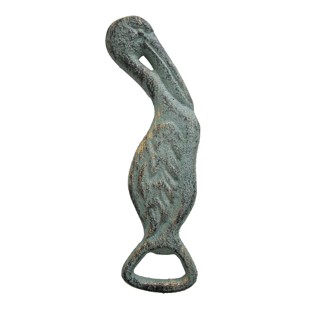 LVD Cast Iron Pelican 16.5cm Manual Bottle Opener Drink Cap Remover Barware Teal