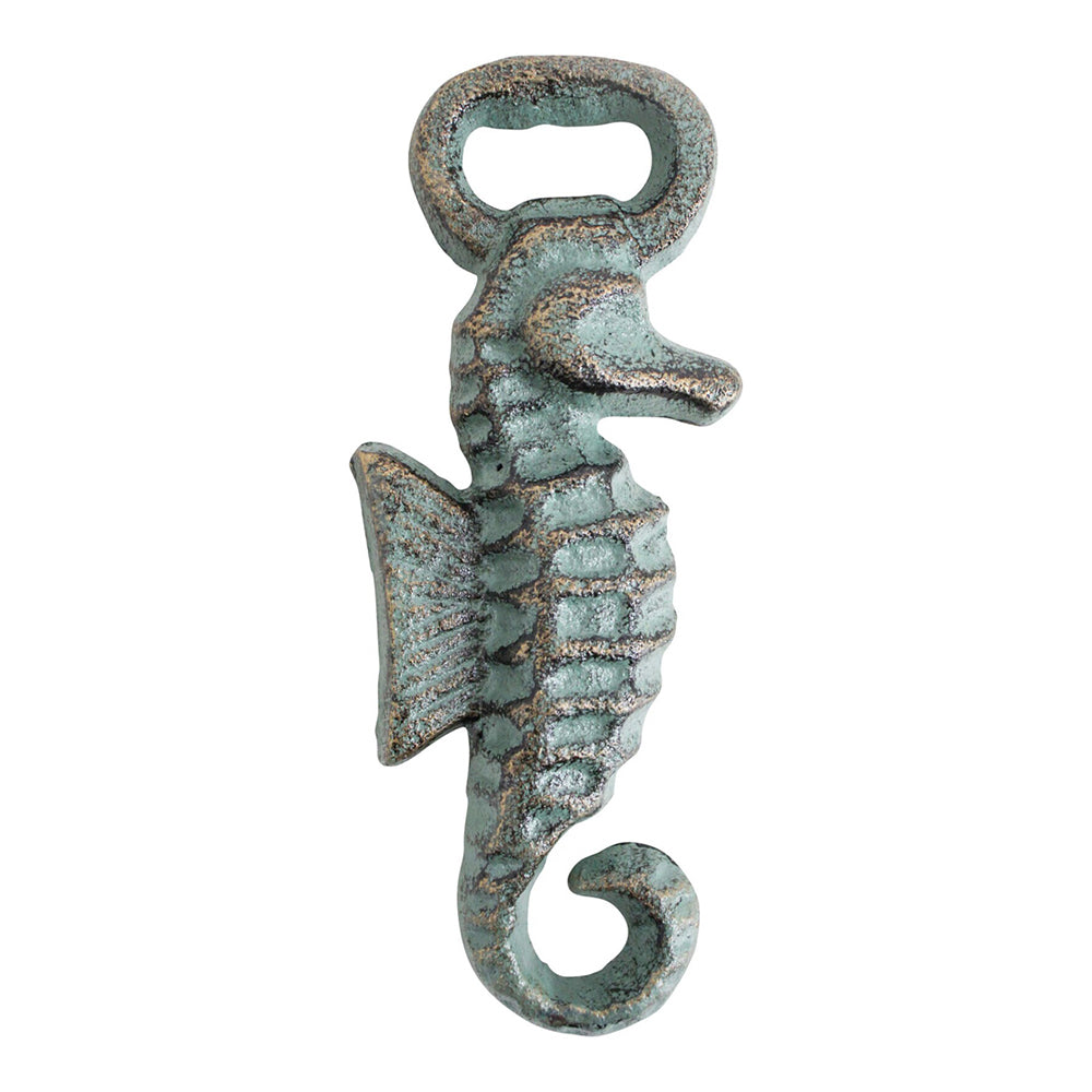 LVD Cast Iron Seahorse 14.5cm Manual Bottle Opener Drink Cap Remover Barware Teal