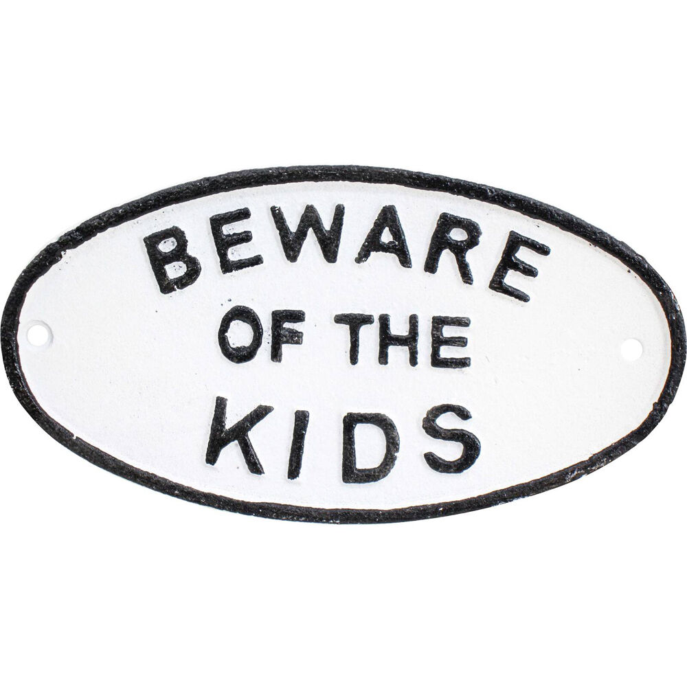 LVD Sign/Plaque Beware Kids Wall Mounted Home/Garden Wall Display Decor 17cm