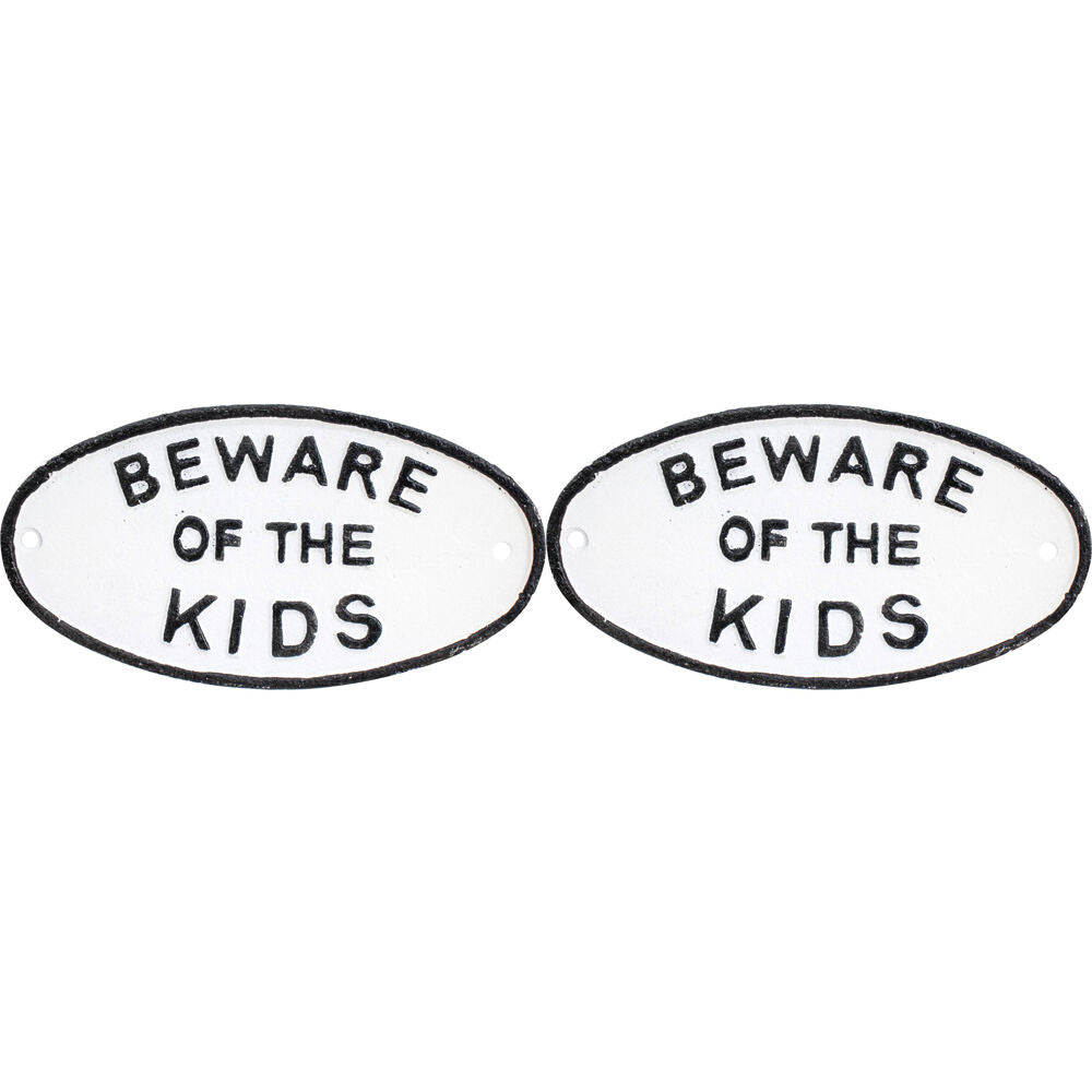 LVD Sign/Plaque Beware Kids Wall Mounted Home Decor 17cm (2 Pack)