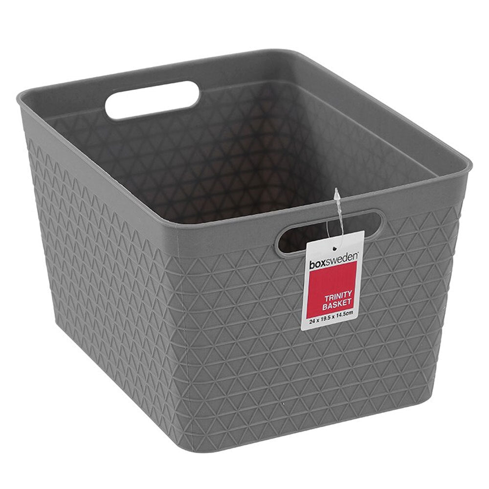 Boxsweden Trinity 24cm Basket Home Organiser Storage/Container w/Handle Asst (4 Pack) — image 4