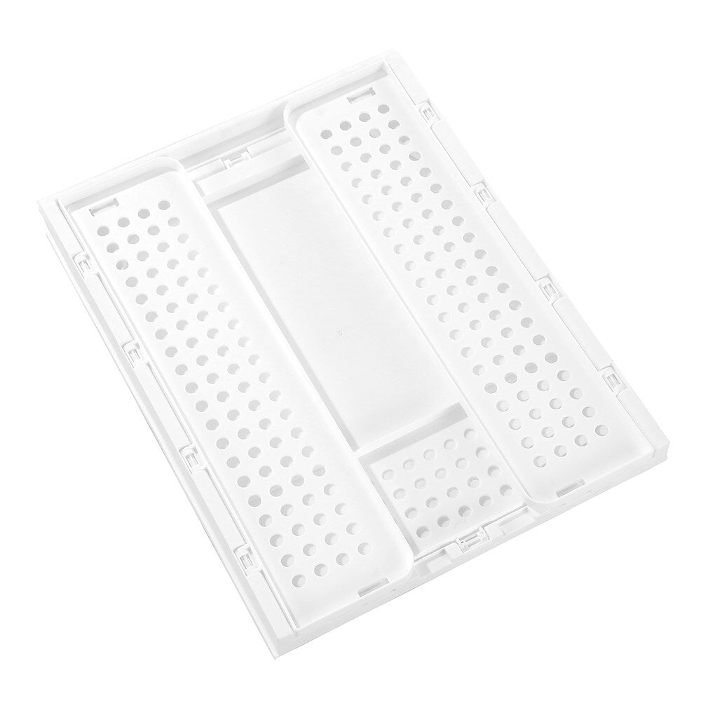 Boxsweden Foldaway 42.5x14cm Stackable Storage Basket/Organiser Medium White (2 Pack) — image 5