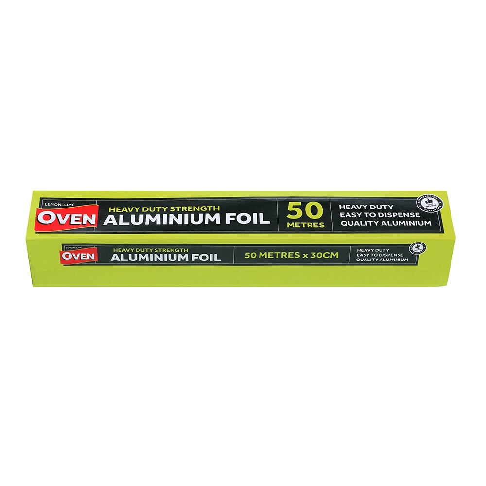 Lemon and Lime Lemon & Lime Aluminium Foil Wrap Heavy Duty 50mx30cm Roll Food Oven Pack/Cover
