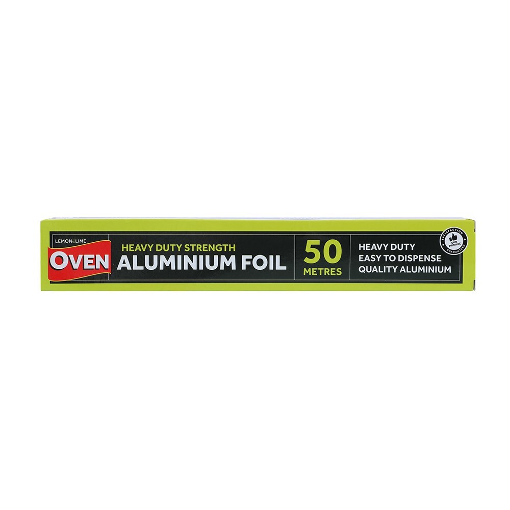 Lemon and Lime Lemon & Lime Aluminium Foil Wrap Heavy Duty 50mx30cm Roll Food Oven Pack/Cover — image 2