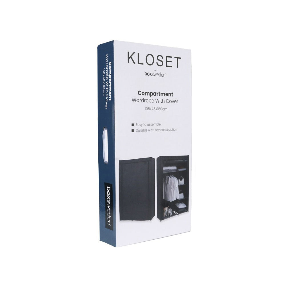 Boxsweden Kloset Compartment Portable Wardrobe w/ Cover 105x45x160cm Assorted — image 6