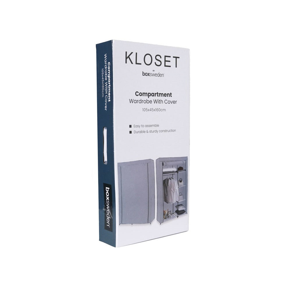 Boxsweden Kloset Compartment Portable Wardrobe w/ Cover 105x45x160cm Assorted — image 5