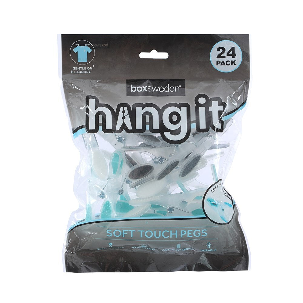 Boxsweden 24PK Boxsweden Hangit Soft Touch Clothes Pegs Oval Laundry Clip Undergarment (6 Pack) — image 2