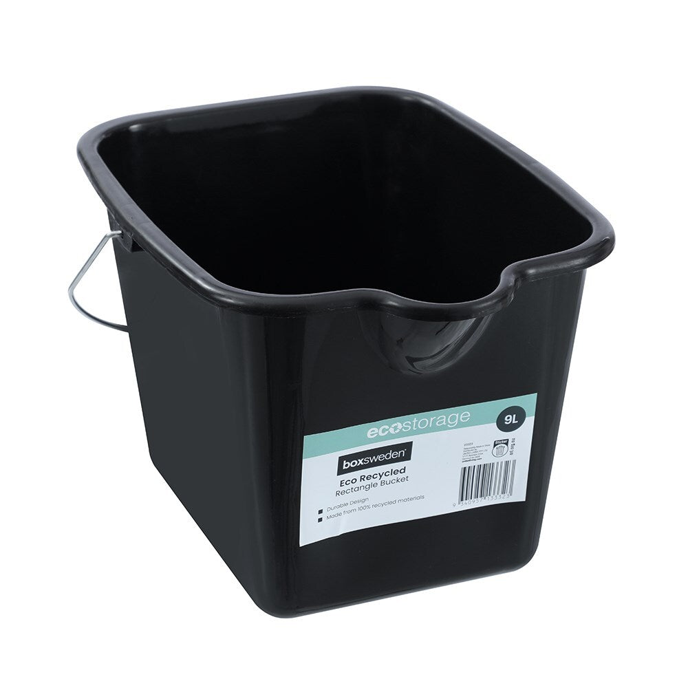Boxsweden Eco Recycled Rectangle Cleaning Bucket w/ Handle 9L Assorted
