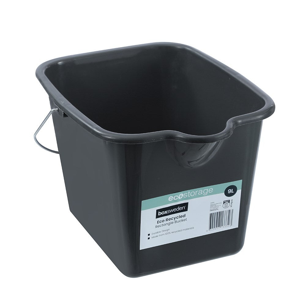 Boxsweden Eco Recycled Rectangle Cleaning Bucket w/ Handle 9L Assorted — image 5