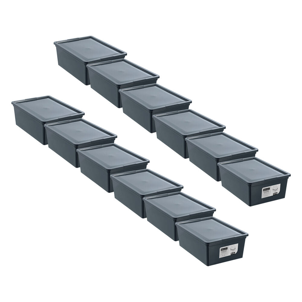 Boxsweden Essentials Storage Organiser Stackable Tub/Box 10.5L/36x26 Assrtd (12 Pack)