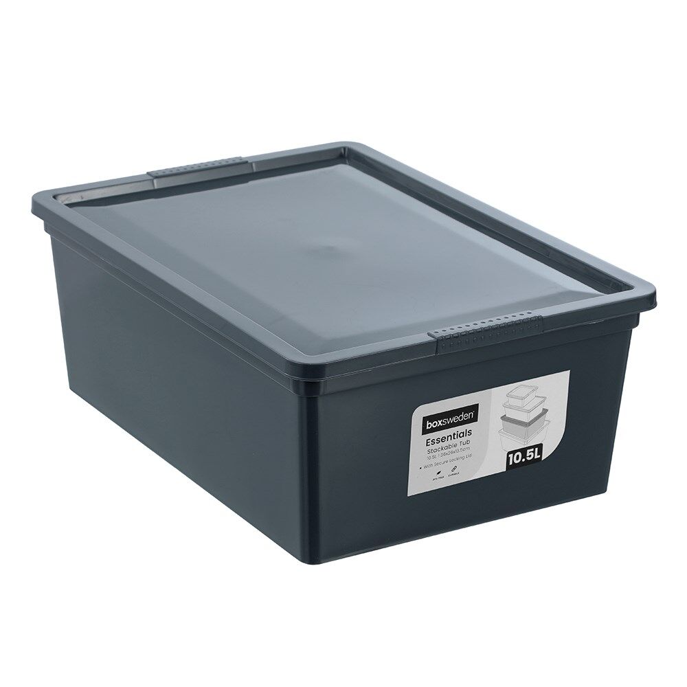 Boxsweden 10.5L/36x26cm Essentials Storage Organiser Stackable Tub/Box Assorted