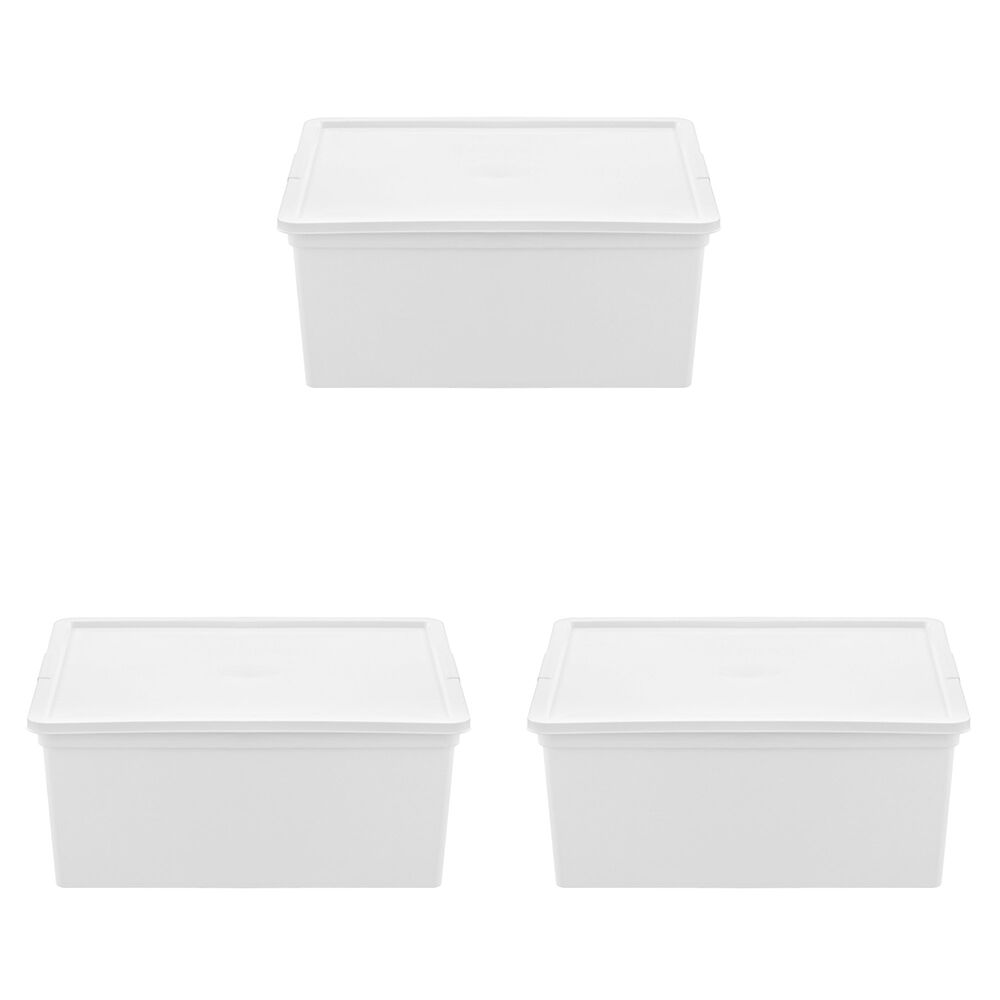 Boxsweden Essentials Stackable Organiser Tub 20L 39.5x34x16.5cm Assorted (3 Pack)