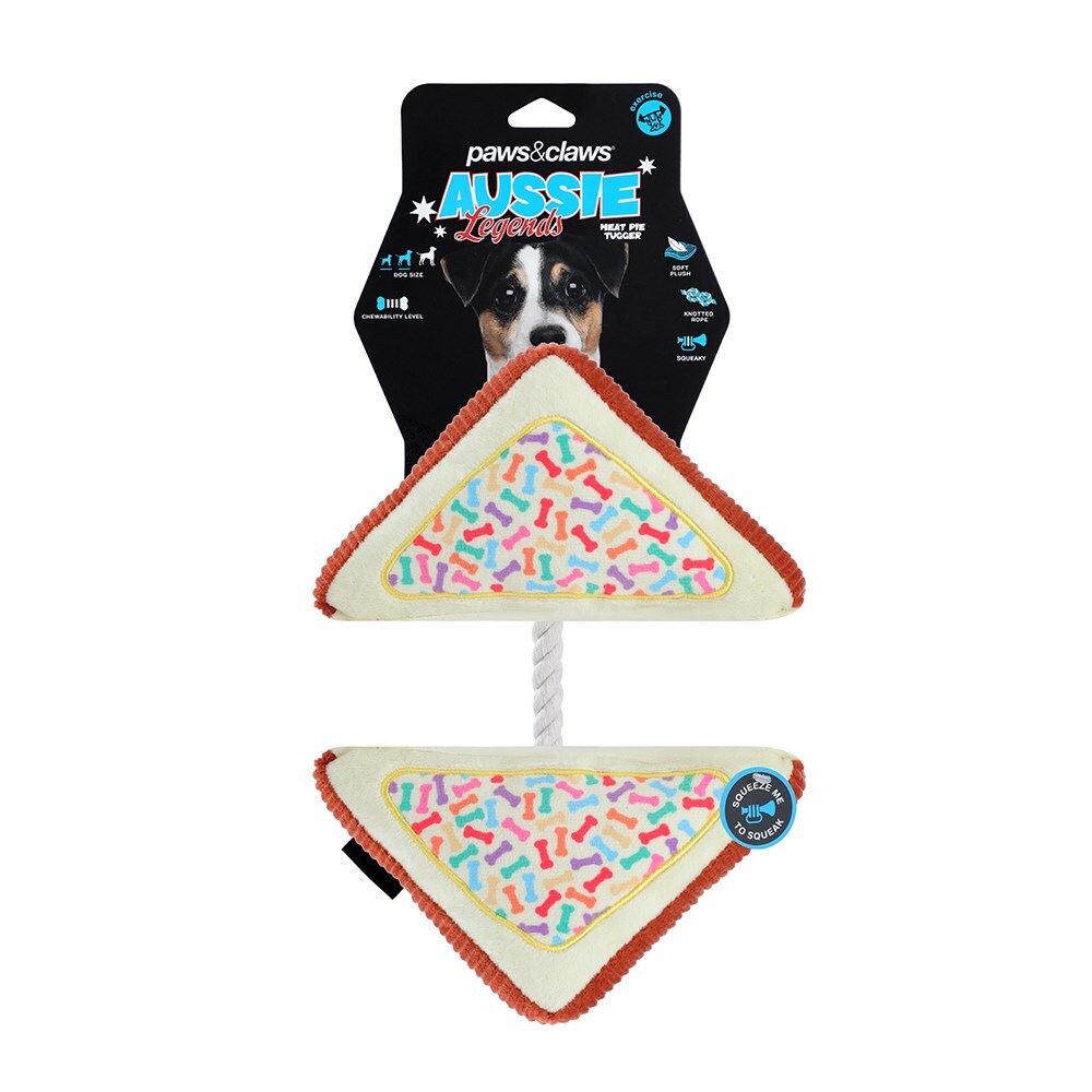 Paws and Claws Pawsnclaws 23cm Aussie Legends Fairy Bread w/ Squeaker Dog/Pet Plush Toy (6 Pack) — image 2