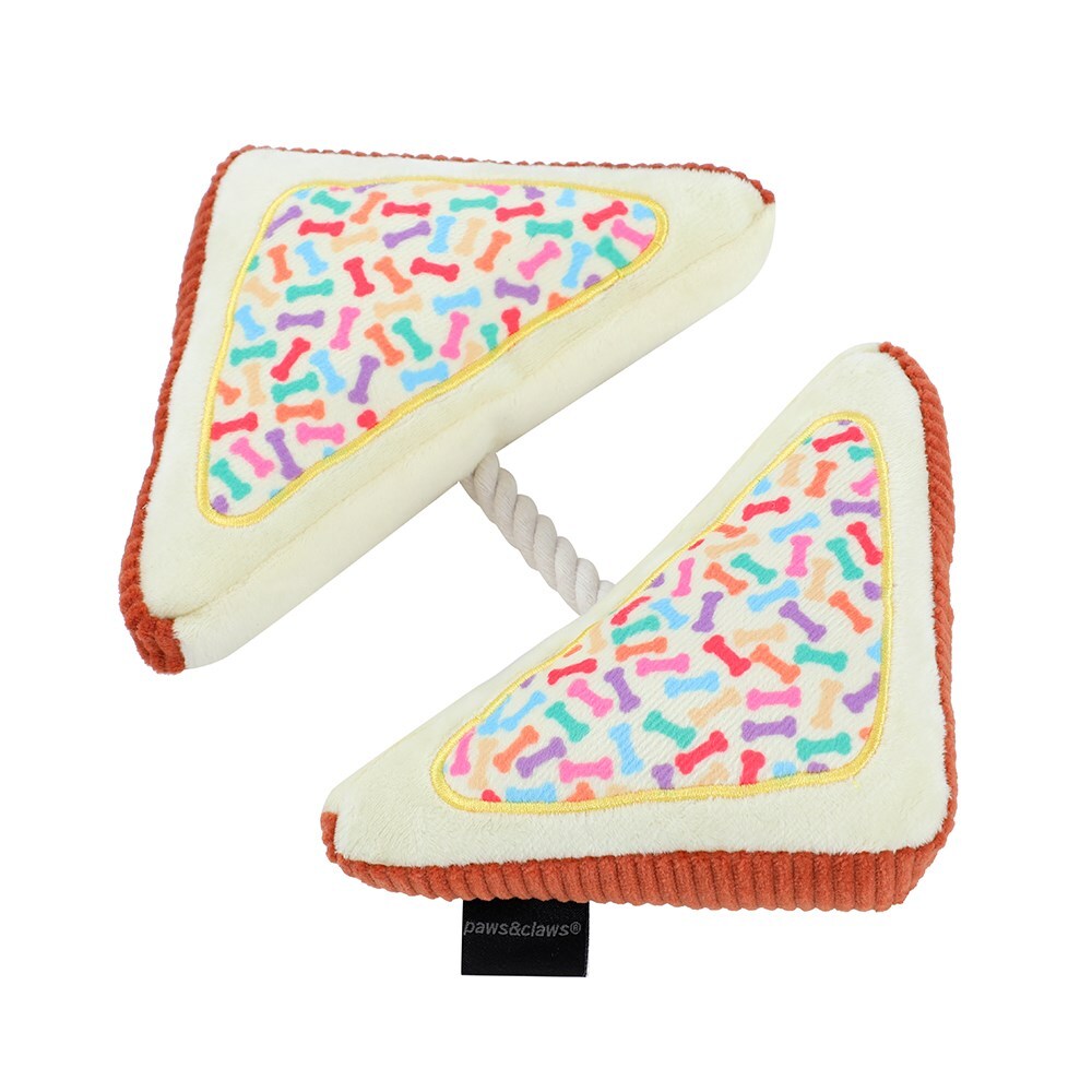 Paws and Claws Pawsnclaws 23cm Aussie Legends Fairy Bread w/ Squeaker Dog/Pet Plush Toy (6 Pack) — image 4