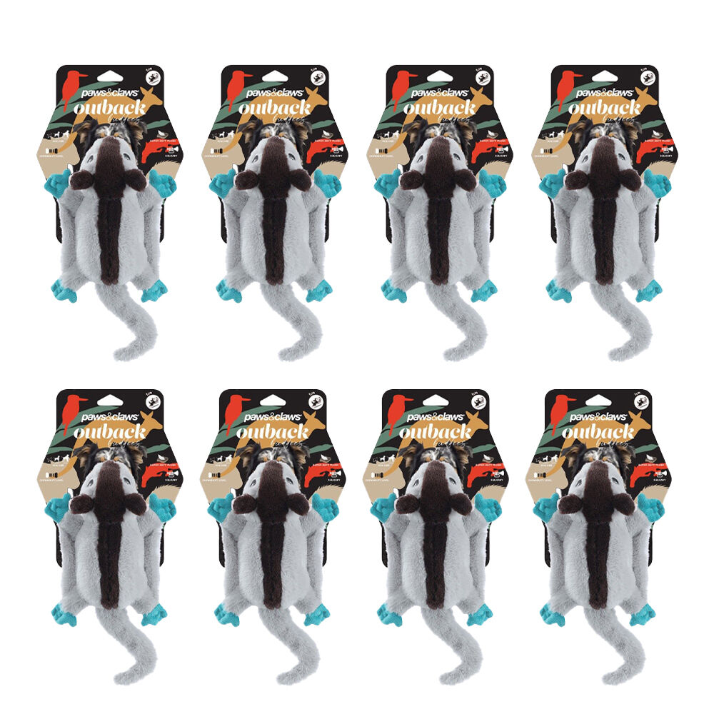 Paws and Claws Outback Buddies Sugar Sqeauky Plush Dog Toy 27.5x22x8.5cm (8 Pack)
