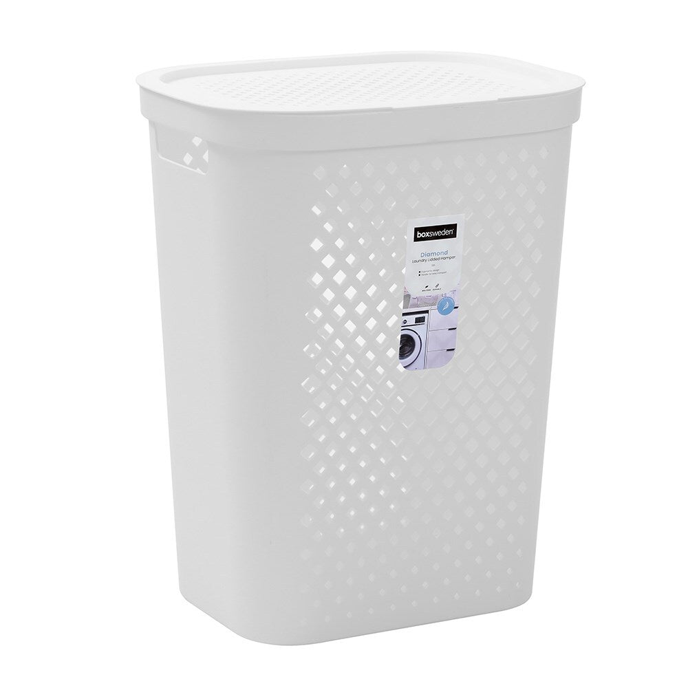 Boxsweden Diamond 56L Laundry Basket Dirty Clothes Hamper Storage Assorted