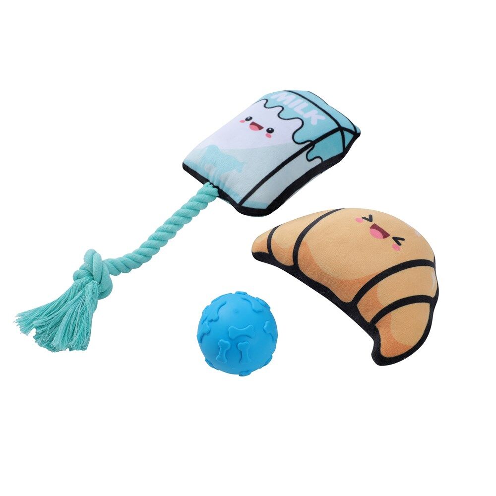 Paws and Claws Tug 'N Play Squeaky Plush Dog Toy 17x11x5cm Assorted (3 Pieces) — image 2