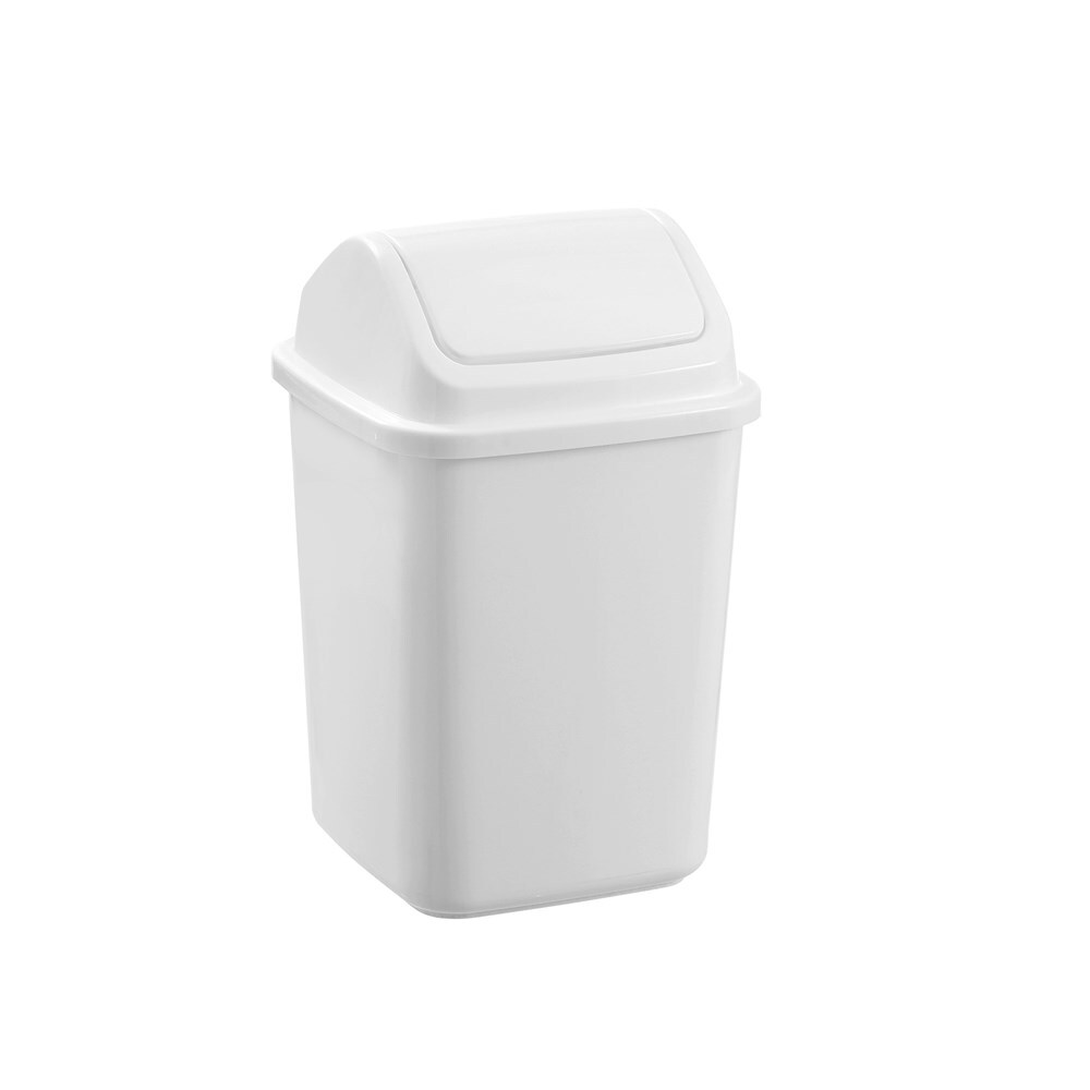 Boxsweden 5L/28cm Swing Top Bin Trash Garbage/Waste Storage Container White (4 Pack) — image 4