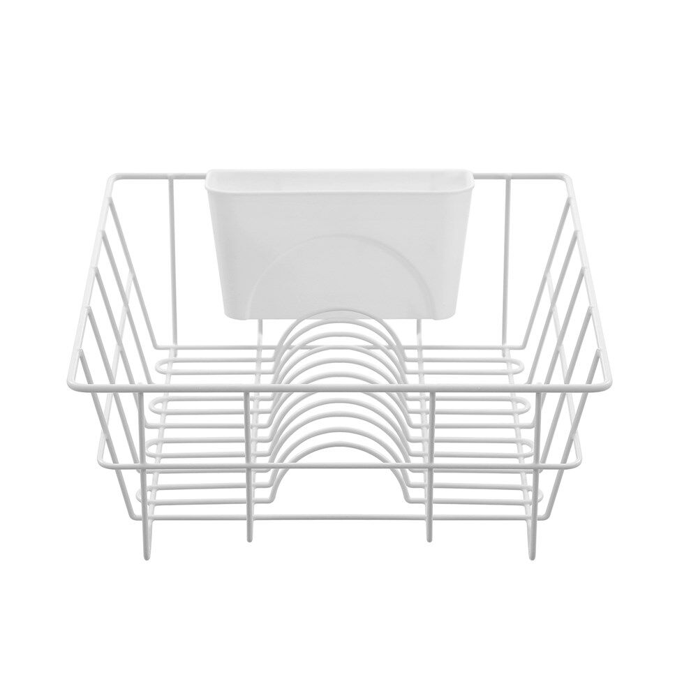 Boxsweden Lightweight Wire Dish Rack with Cutlery Holder 37x33x13.5cm White — image 2