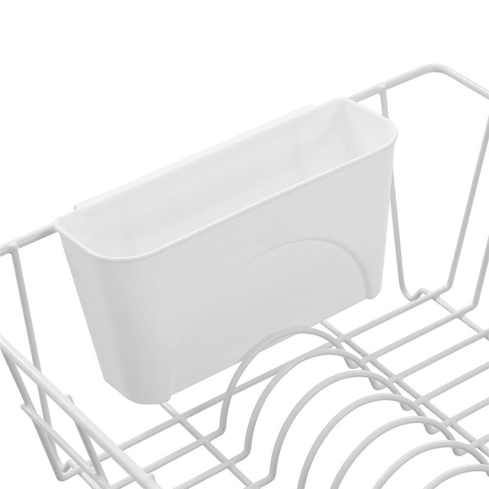 Boxsweden Lightweight Wire Dish Rack with Cutlery Holder 37x33x13.5cm White — image 4