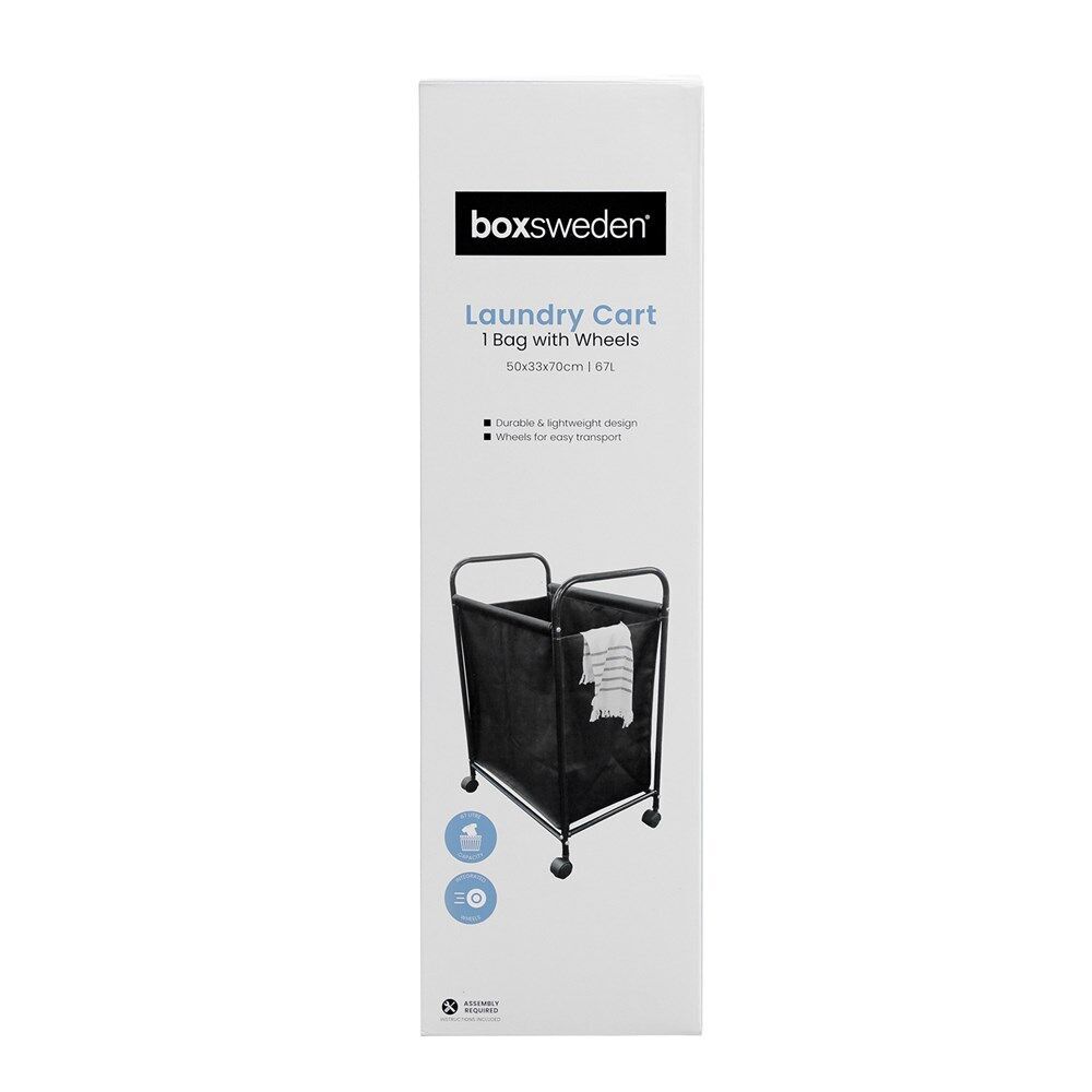 Boxsweden Lightweight Laundry Cart With Wheels 67L 50x33x70cm Assorted (2 Pack) — image 2