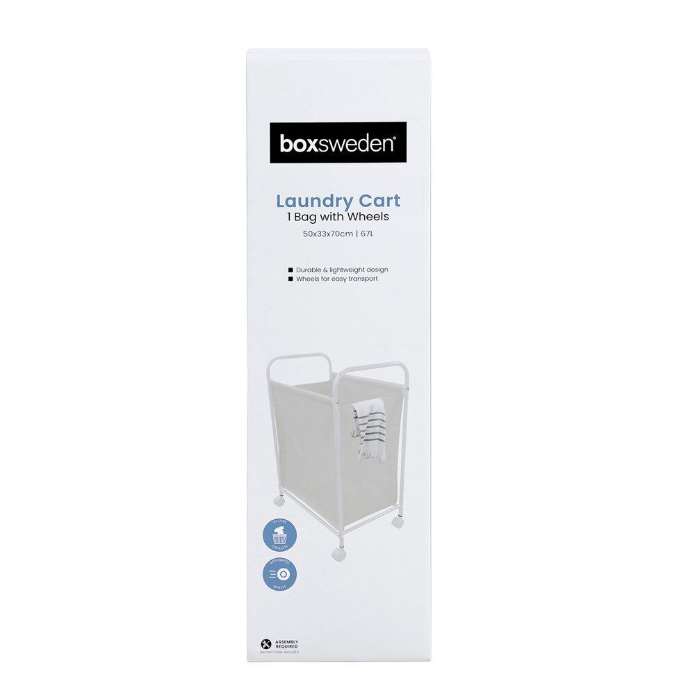 Boxsweden Lightweight Laundry Cart With Wheels 67L 50x33x70cm Assorted (2 Pack) — image 7
