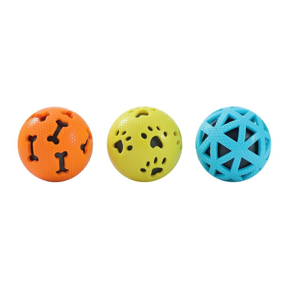 Paws and Claws 3pc Paws And Claws TPR Rubber Scented Beef Squeaky Dog Balls 7cm Assorted (4 Pack) — image 4