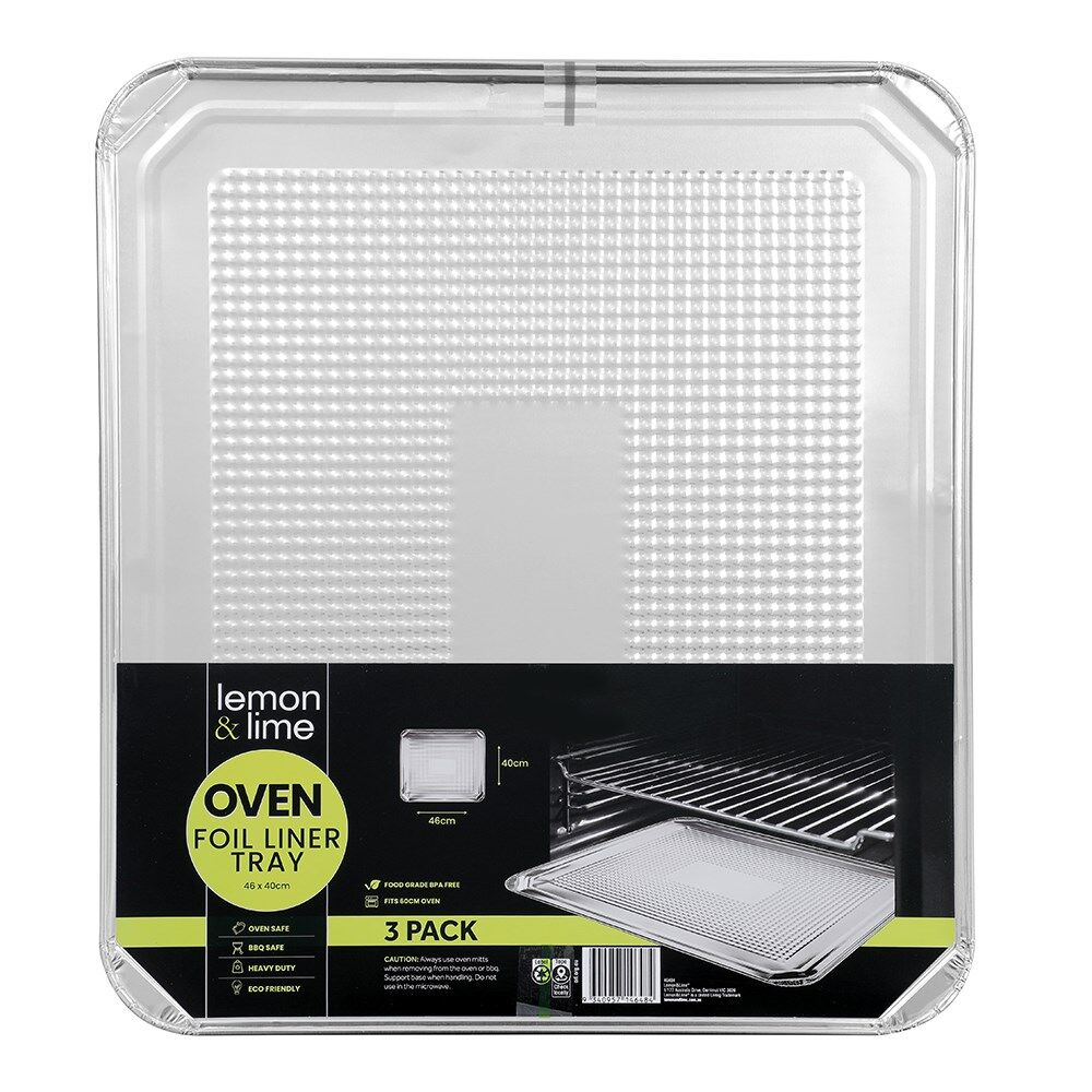 Lemon and Lime 3pc Lemon and Lime Aluminium Foil Rectangle Oven Liner Tray 46x40cm (12 Pack) — image 3