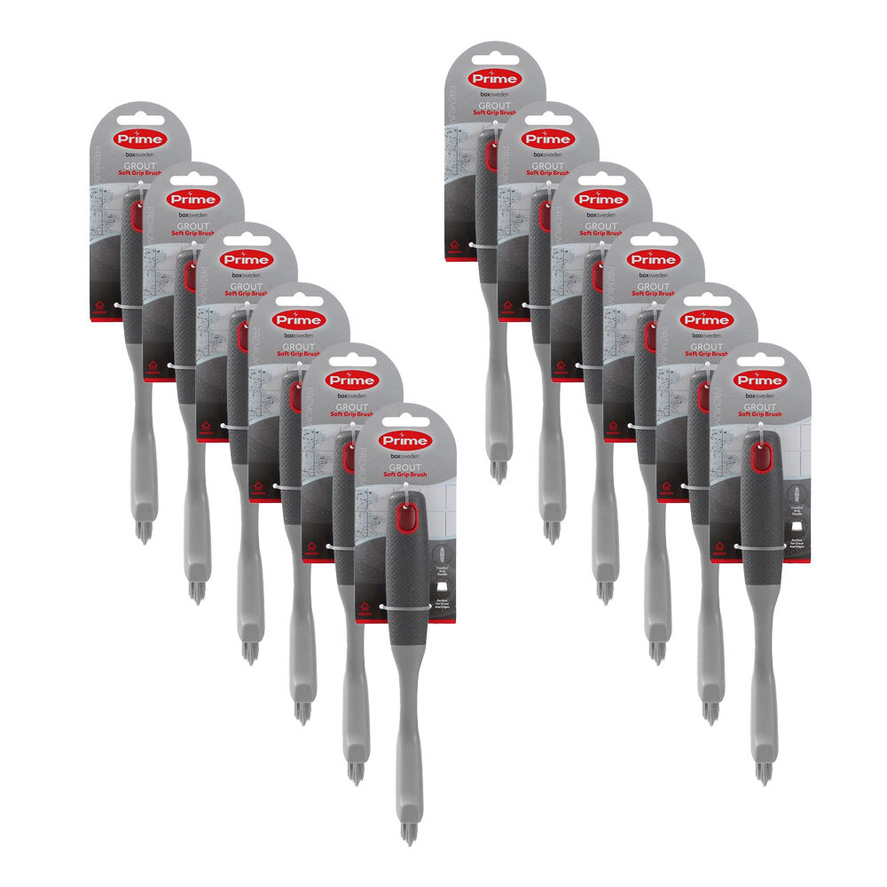 Boxsweden Essential Prime Indoor Grout Cleaning Brush with Soft Grip 25cm (12 Pack)
