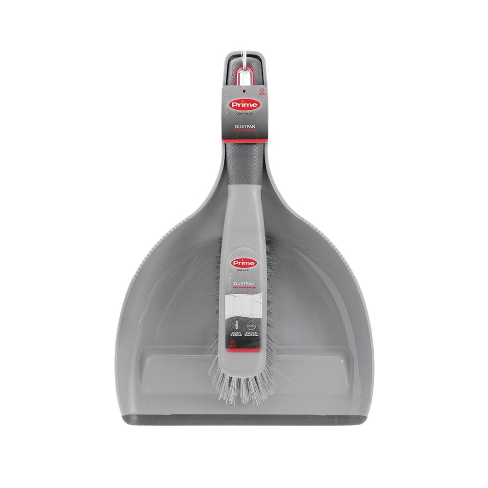 Boxsweden Non-Slip Prime Dustpan and Brush Soft Grip Handle with Rubber Lip