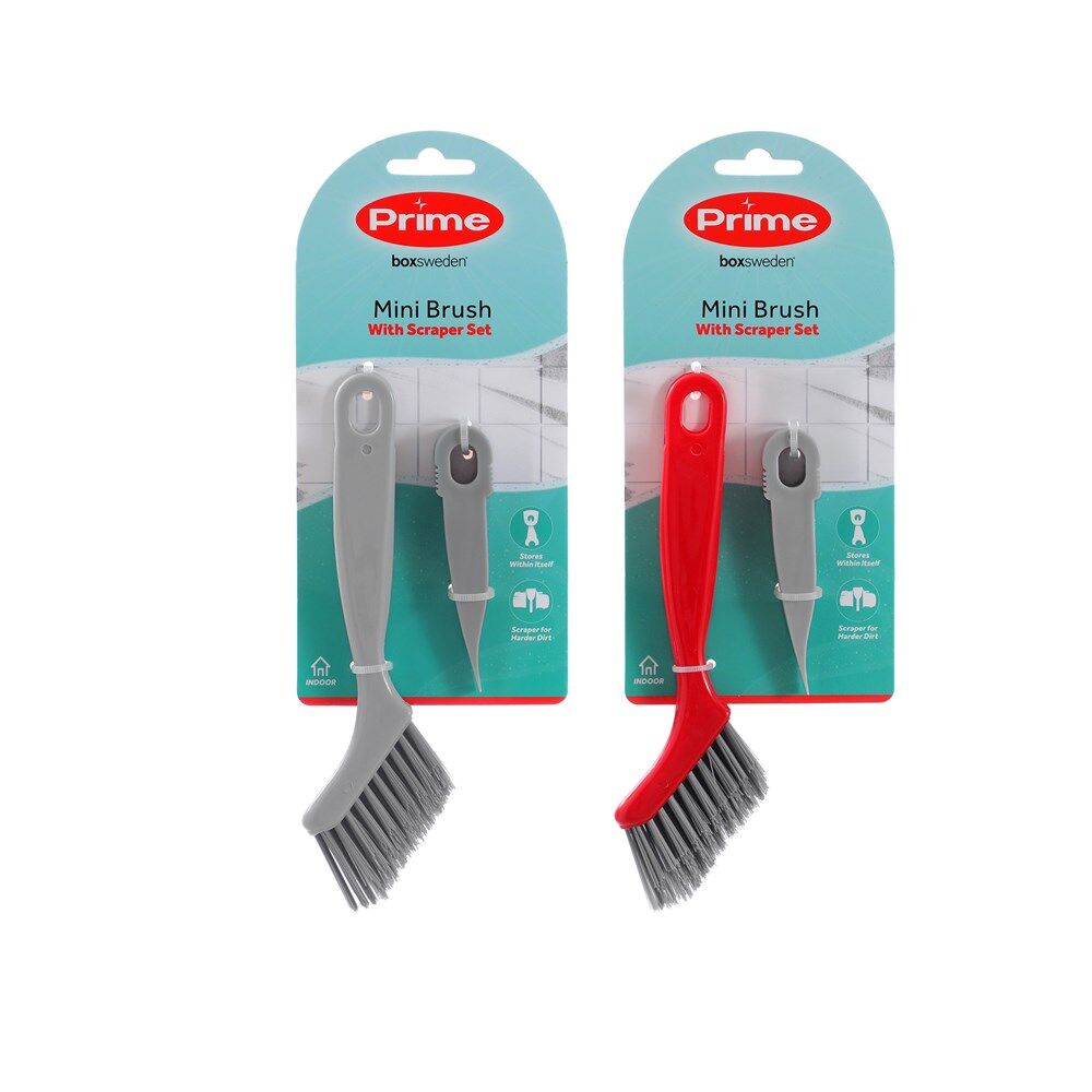 Boxsweden 2pc Boxsweden Prime Essential Cleaning Brush and Scraper Set Mini Assorted (12 Pack) — image 3