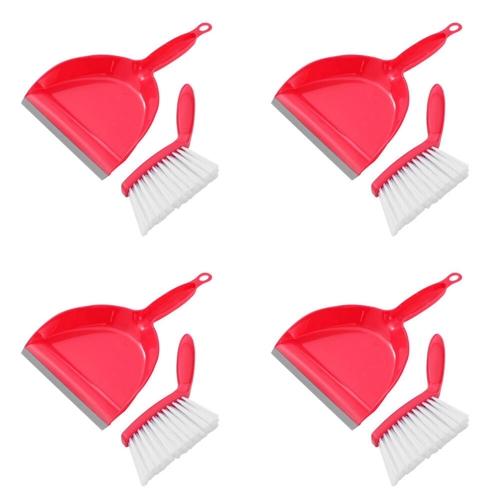 Boxsweden Prime Compact Indoor Dustpan and Snap-in-Brush Set Mini Assorted (4 Pack)