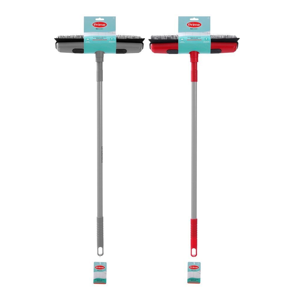 Boxsweden Prime Rubber Head Outdoor/Indoor Broom w/ Extendable Handle Assrtd (6 Pack) — image 9