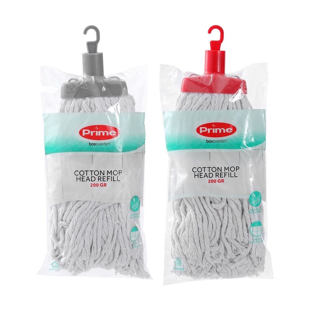 Boxsweden Prime Cotton Mop Refill 200GR Head for Cleaning Assorted (12 Pack) — image 3